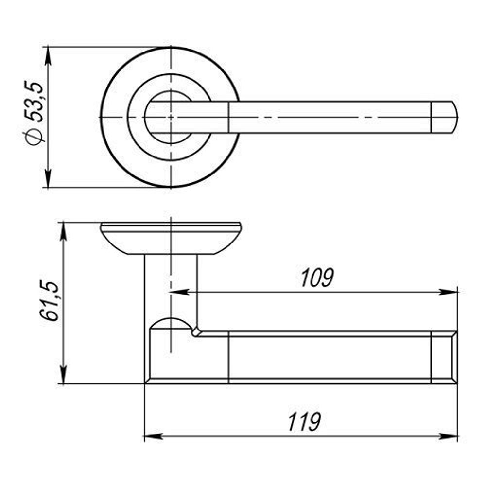 Ручка раздельная AJAX POLO JR ABG-6 зелёная бронза /41369/