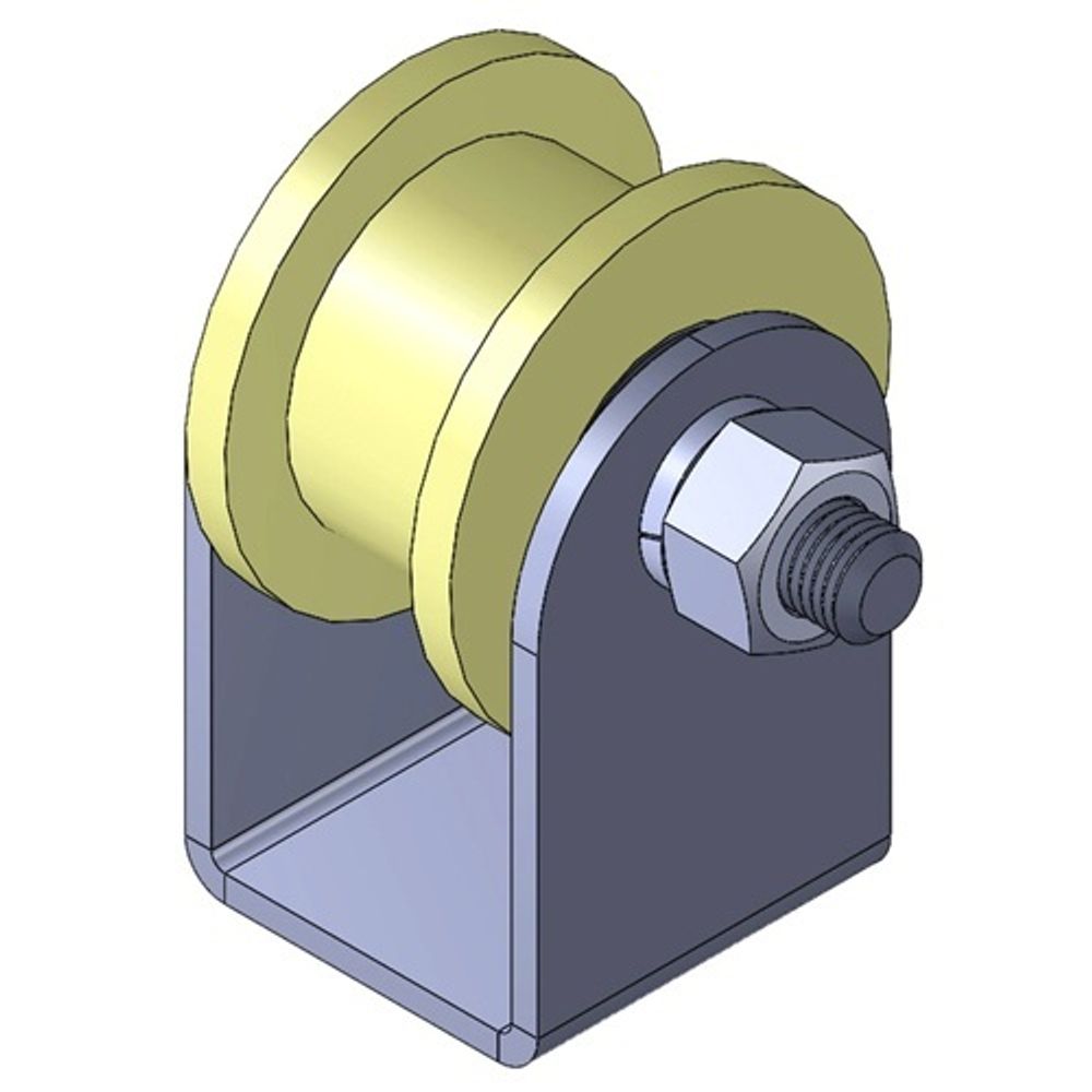 Ролик капролон d-50 под трубу 20/20 на платформе