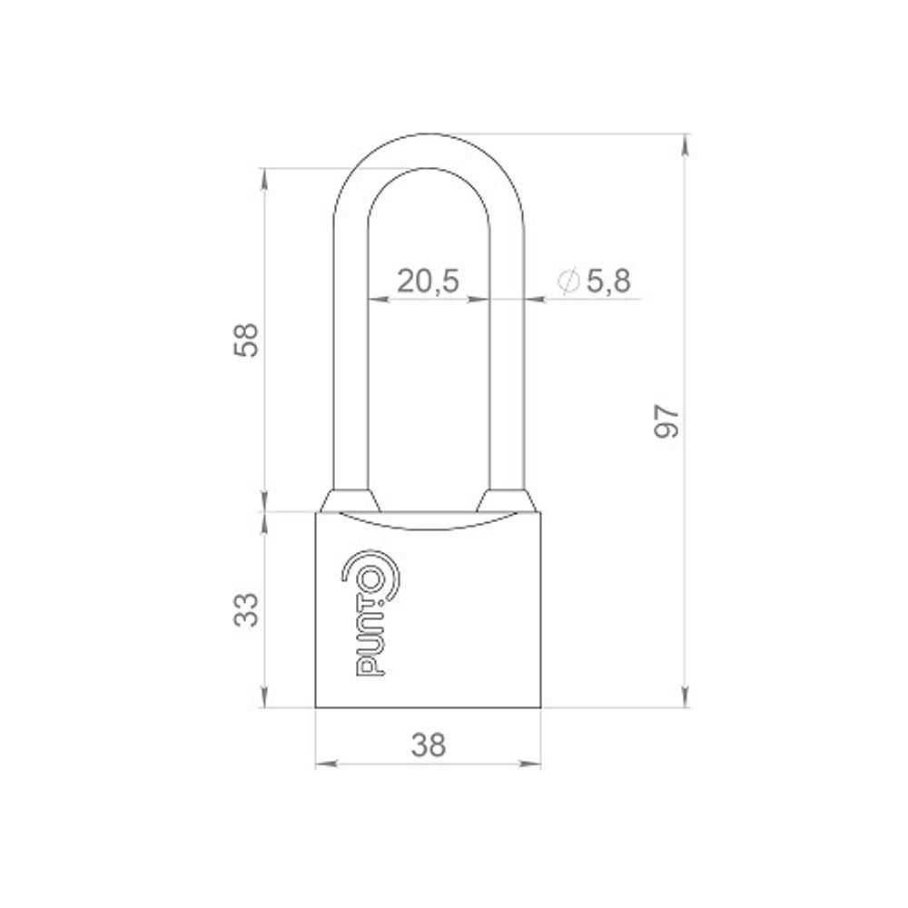 Замок навесной PUNTO PK-0138 L 3 кл. /59151/