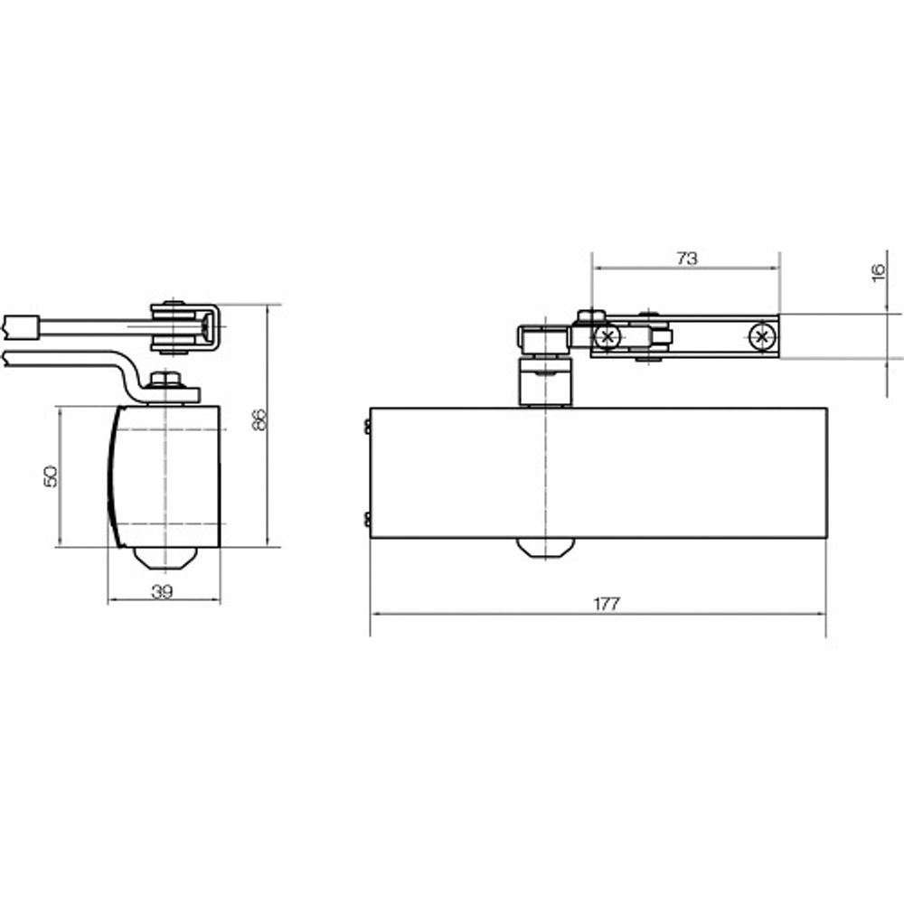 Доводчик дверной GEZE TS1500 EN3/4 черный с тягой