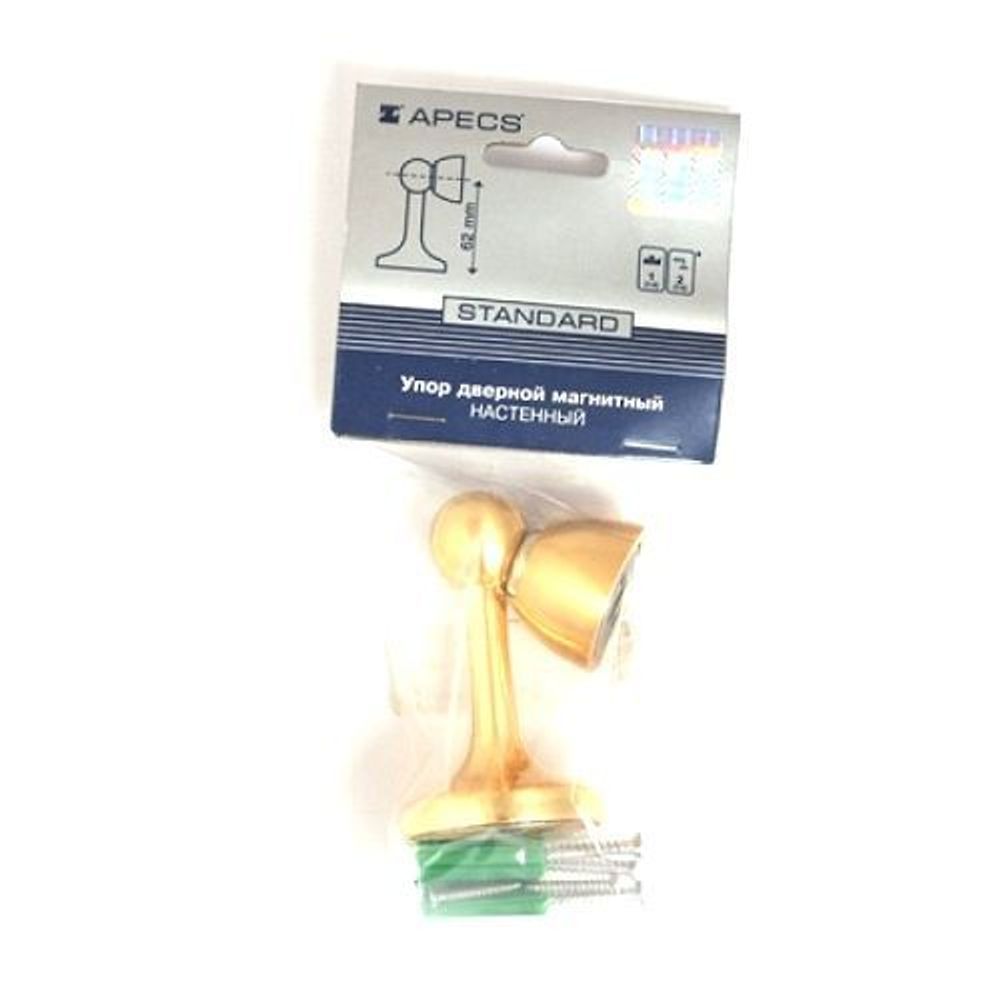 Упор дверной магнитный APECS DS-2761-M G золото