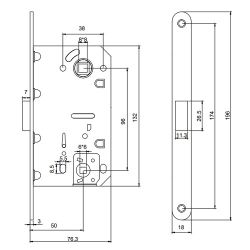 Защёлка врезная магнитная Code Deco 5300-MC-WC G золото