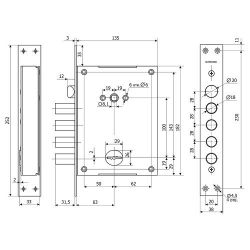 Замок врезной ГАРДИАН ЗВ 40.11 Т "Quattro" правый (5 кл. ЗК.203 Н-03)