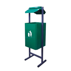 Урна квадратная с пепельницей (зеленая)