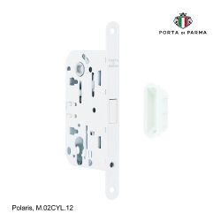 Замок врезной магнитный под цилиндр PORTA DI PARMA Polaris WH белый