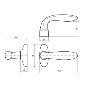 Нажимной гарнитур раздельный STUBLINA 1032.00.360 антрацит (RAL 7016)