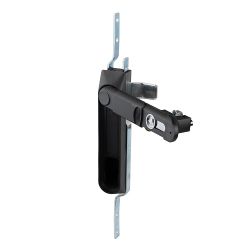 Замок мебельный MS-1848-3KA/P (ригель изогнутый на 8мм, трехгранный ключ)