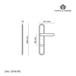Ручка на планке PORTA DI PARMA Chic WC SN мат. никель