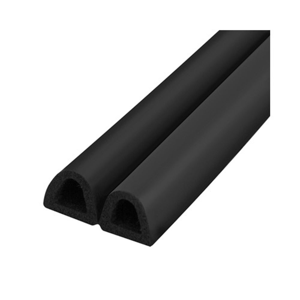 Уплотнитель FUARO профиль D-14/12 мм черный, 120 м /43013/