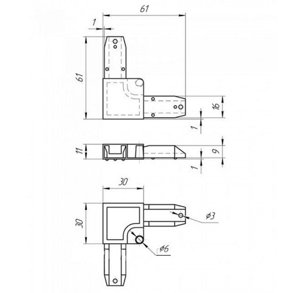 Уголок москитной сетки КУНГУР пласт. (1 шт)