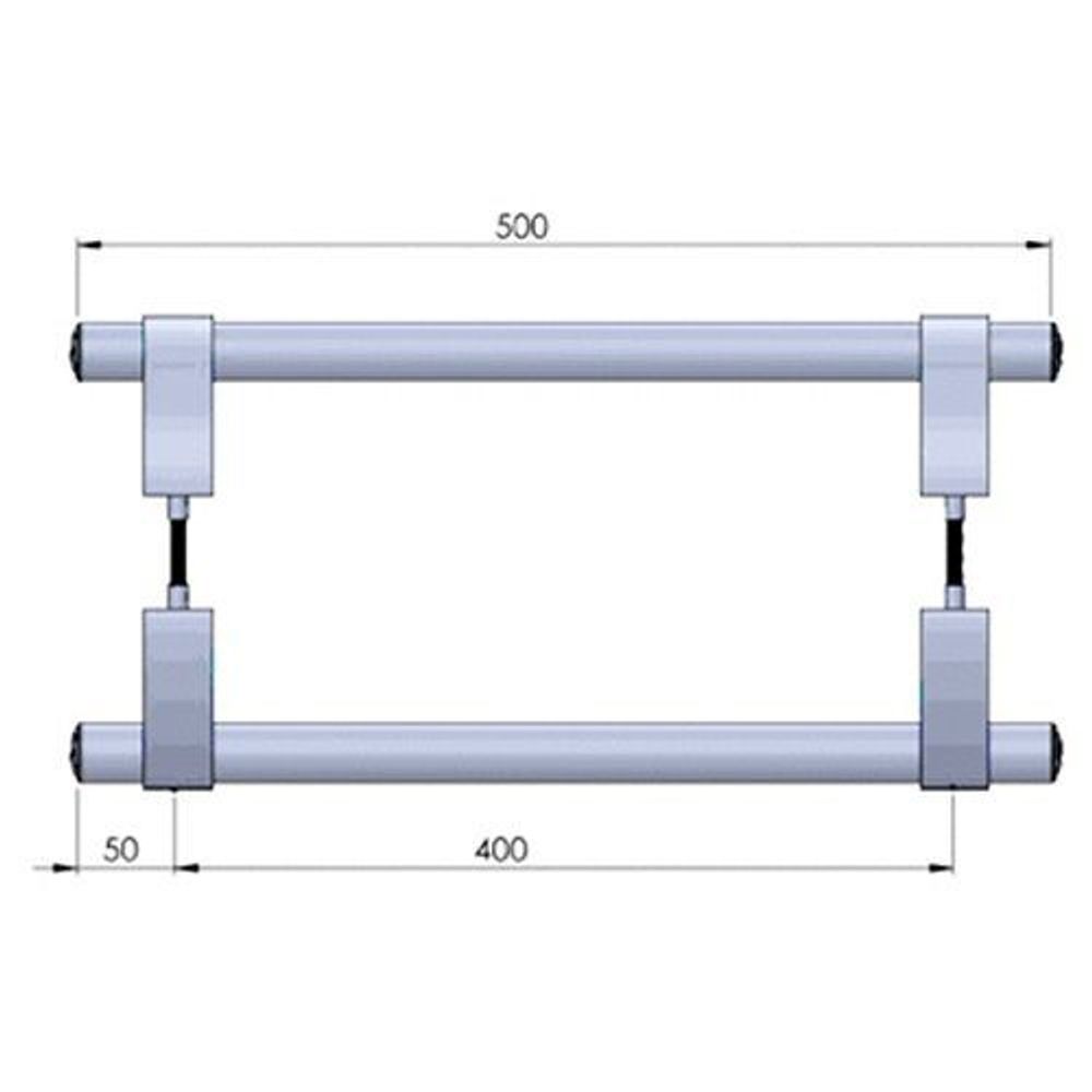 Комплект офисных ручек прямых WDP 500 мм, белый RAL9016