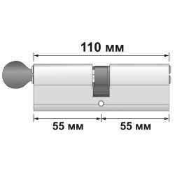 Цилиндровый механизм с вертушкой PUNTO Z302/110 mm (50+10+50) CP хром 5 кл. /48047/