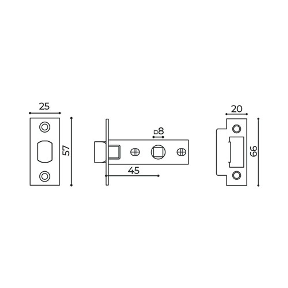 Защелка врезная AJAX LP45-8 CF кофе /44487/