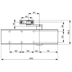 Доводчик дверной DORMA TS73V EN 2-4 BCA, серый