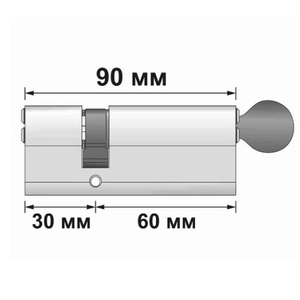 Цилиндровый механизм с вертушкой APECS SM-90 (30/60С)-C NI никель