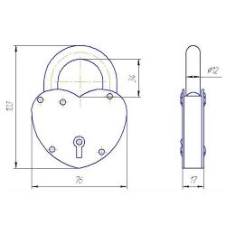 Замок навесной ЗВС-2 "сердечко" белый