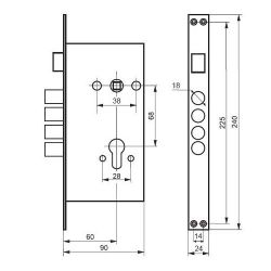 Корпус замка на китайскую дверь 635 - НТО ЛУЧ (20)