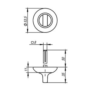 Ручка поворотная AJAX BKW8/50-0803 BL-24 черный /61083/