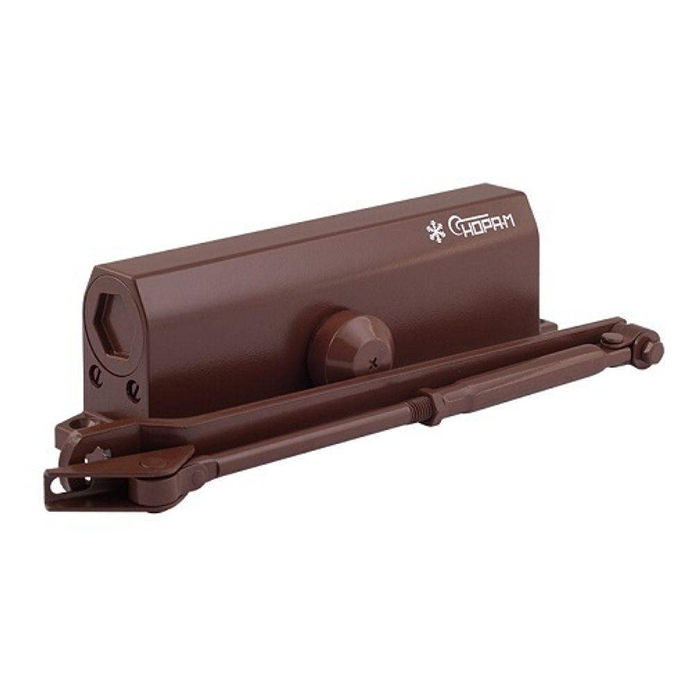 Доводчик дверной морозостойкий НОРА-М 740 DA с задержкой закрывания до 110 кг коричневый