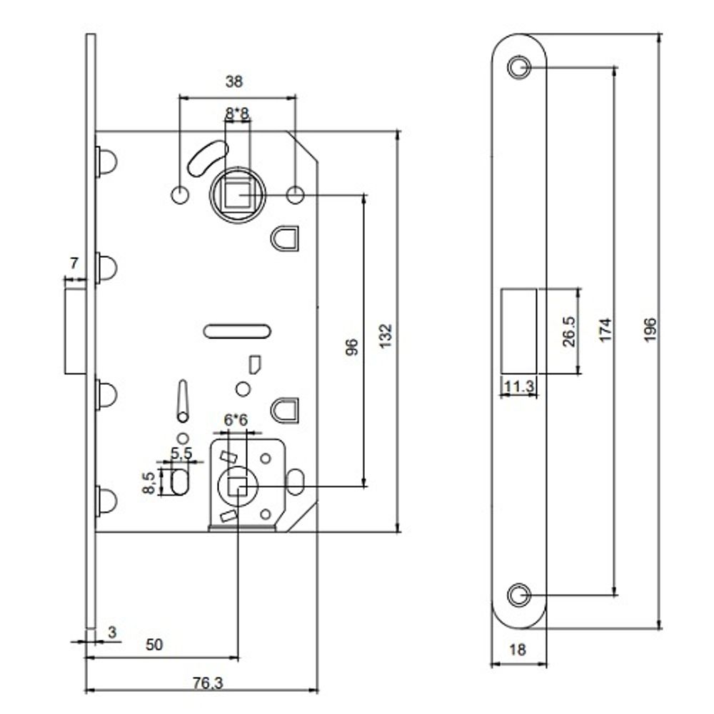 Защёлка врезная магнитная Code Deco 5300-MC-WC G золото