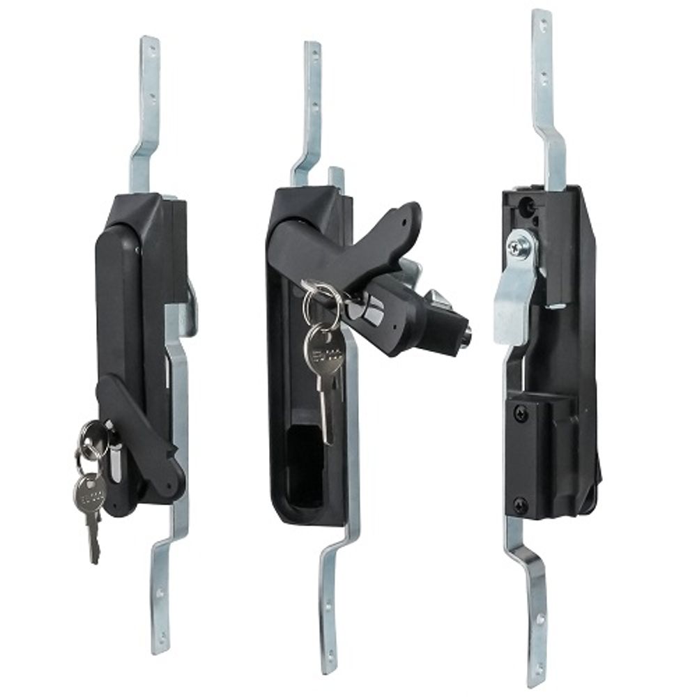 Замок мебельный MS-1925-3KA/P (ригель изогнутый на 8мм, мастер-ключ)