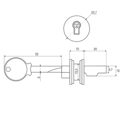 Замок мебельный врезной 611 мастер для стеклянных раздвижных дверей