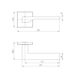 Ручка раздельная AJAX CLEVER JS BL-24 черный /48209/