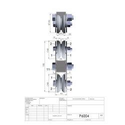 Каретка роликовая металл d-65 под угол