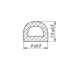 Уплотнитель FUARO профиль D-9/7,5 мм белый, 100 м /49195/