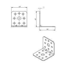 Уголок крепежный КУНГУР 40х40х40х1,5 усил.ГОЦ (1 шт)