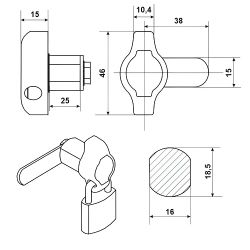 Замок колодочный 2120-25 (0160/25)