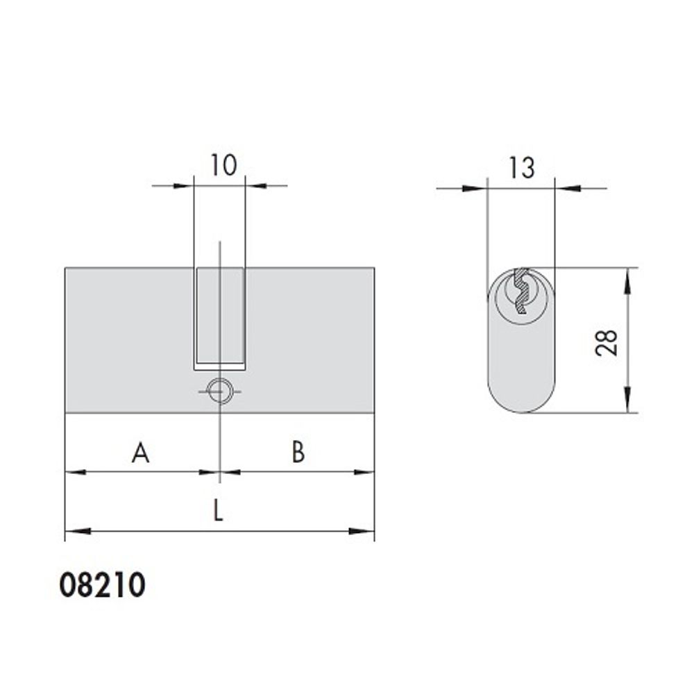 Цилиндр овальный CISA 08210.14.0 (28/45) 73мм