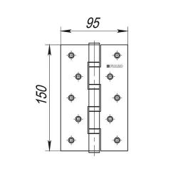 Петля дверная универсальная FUARO 4BB 150x95x3 PN перл.никель /29979/ (1 шт)
