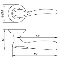 Ручка раздельная PUNTO RUMBA TL SN/CP-3 мат.никель/хром /33187/