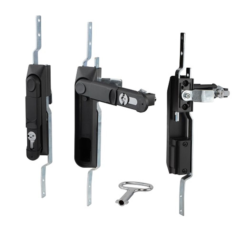 Замок мебельный MS-1848-3KA/P (ригель изогнутый на 8мм, ключ-бабочка)