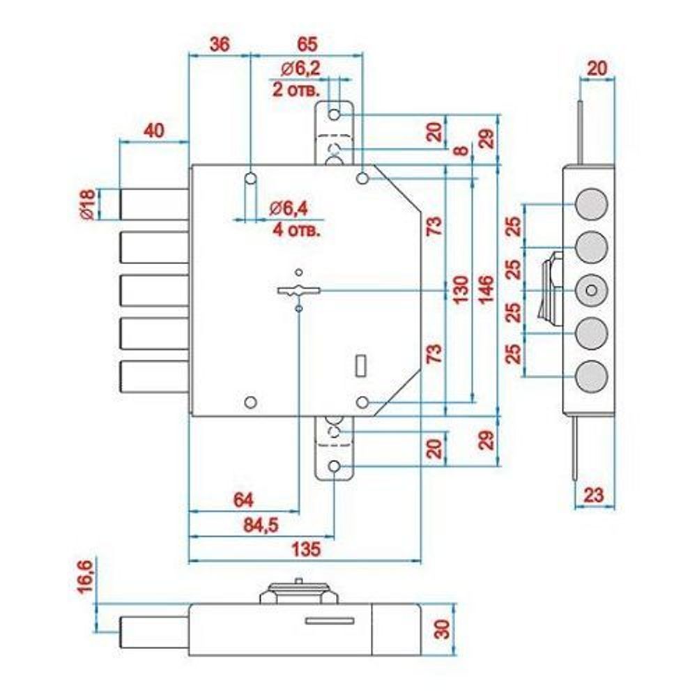 Замок накладной ЭЛЬБОР 1.06.56.5.МА Гранит