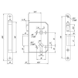 Замок врезной МЕТТЭМ ЗВ5 501.0.0 без ц/м