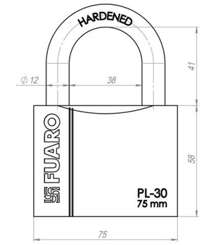 Замок навесной FUARO PL-3075 3кл. /26345/