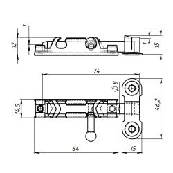 Задвижка накладная КУНГУР ЗТ1 цинк (200) мт (1шт)