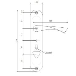 Ручки на планке APECS HP-42.0123-S-C G R золото правая