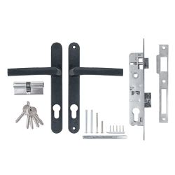 Корпус врезного замка с ручкой AJAX KIT GATE-2085/24 RAL7016 антрацит /63985/