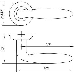 Ручка раздельная PUNTO BASIS TL SN/CP-3 мат.никель/хром /33045/