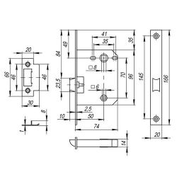 Защелка врезная FUARO P72-50 GP золото /33603/