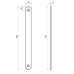Заглушка торцевого отверстия замка/защелки 196х18 AB (бронза)