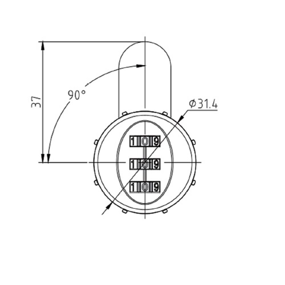 Замок мебельный кодовый 6017-20CH хром