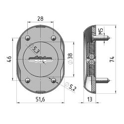 Накладка на сувальду КРИТ-М Кл-С13 Лб золото (1 шт)