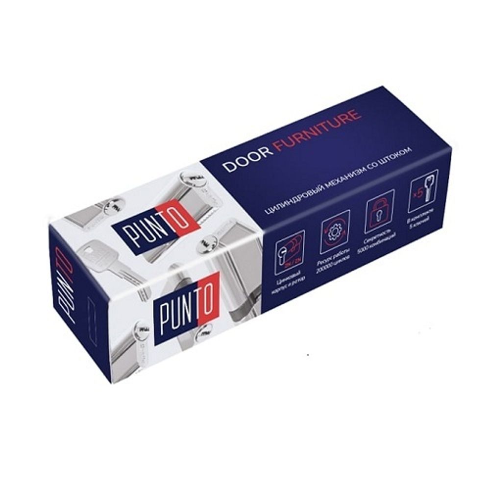 Цилиндровый механизм со штоком PUNTO Z307/100 mm (65+10+25) CP хром 5кл. /48067/