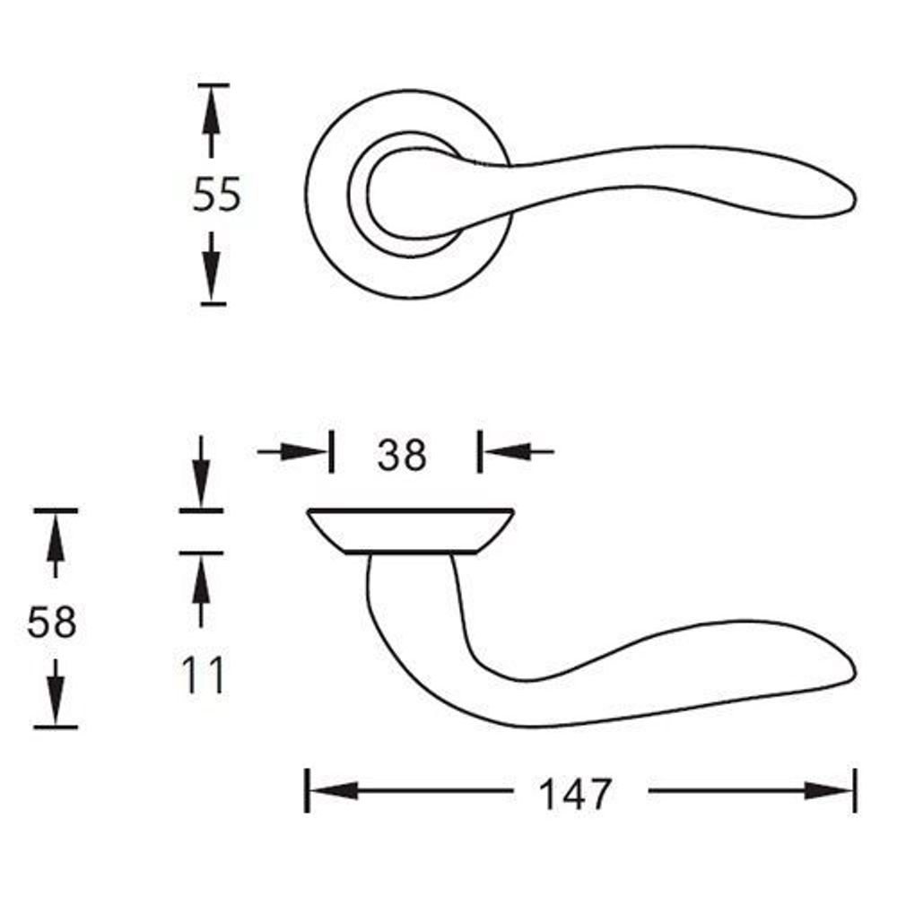 Ручка дверная ARCHIE S010 RII