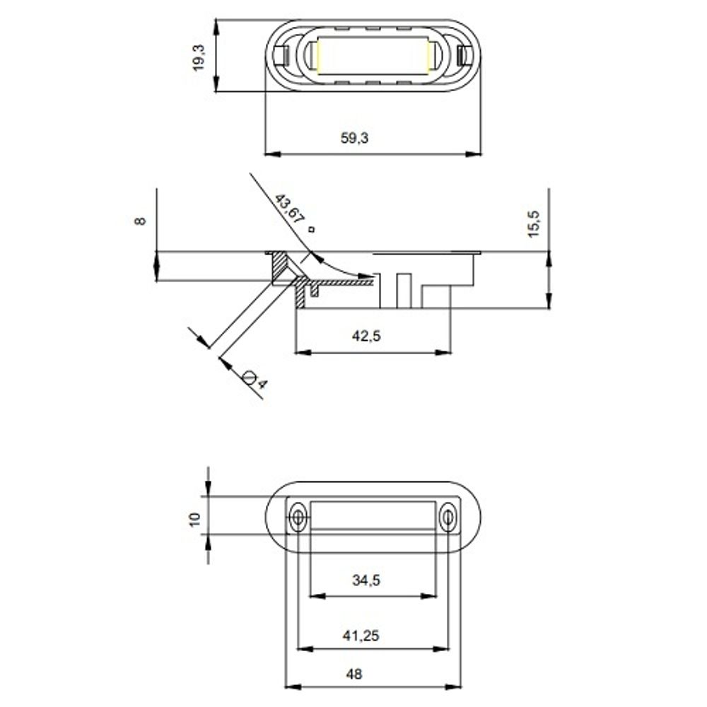 Защёлка врезная магнитная Code Deco 5300-MC-WC GRF графит