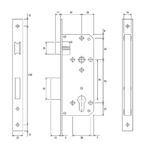 Замок врезной с ручками PALLADIUM ЗВ-1853 GP золото